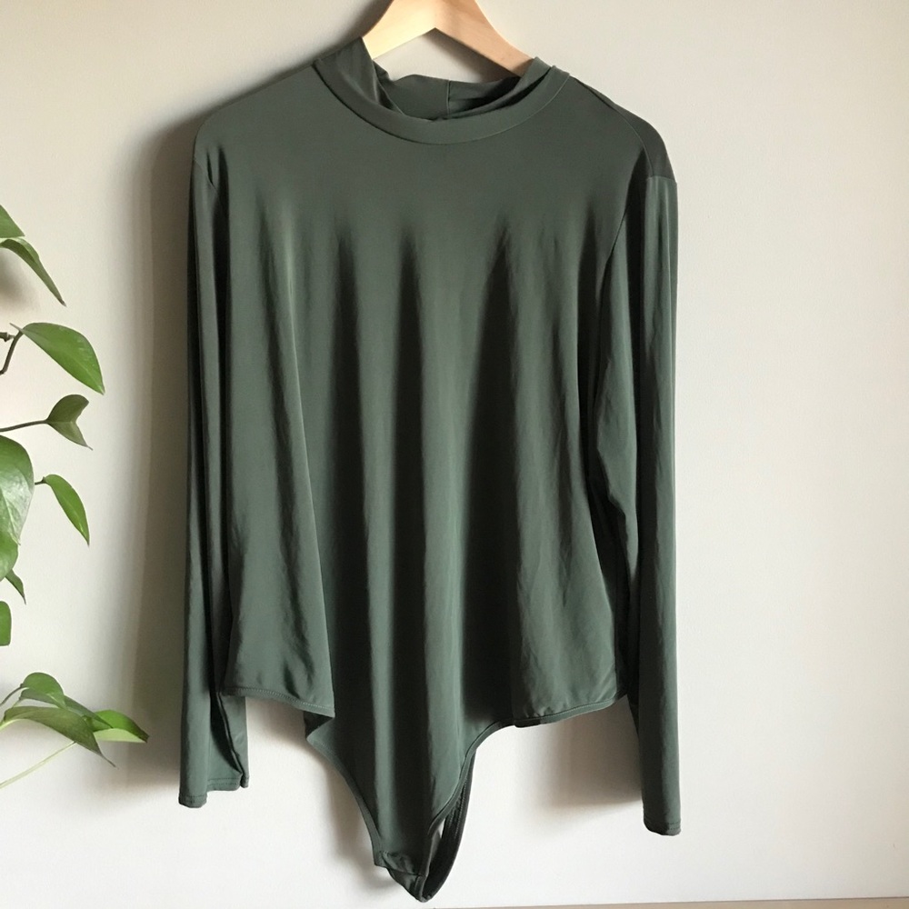 NWT! Forest Green Plus Size Thong Bodysuit